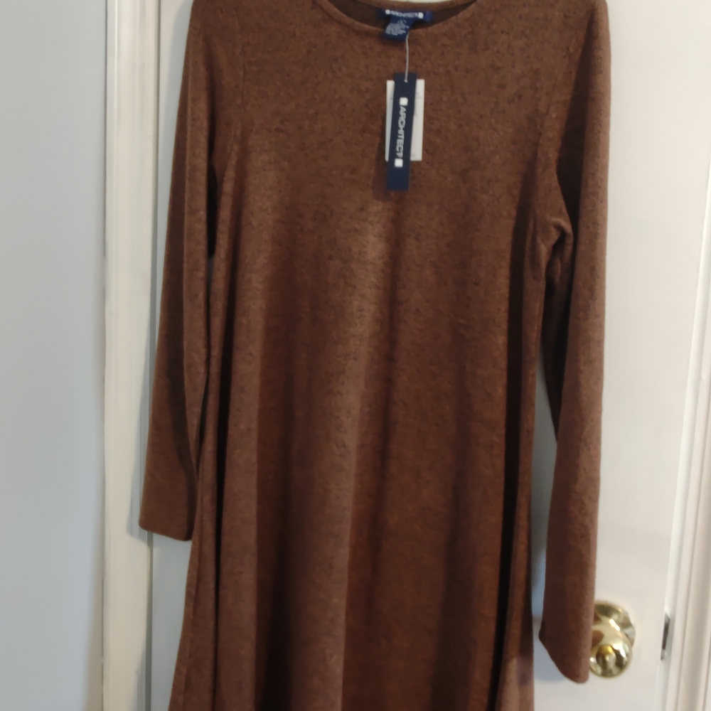 Architect Brown Crewneck Knit Dress